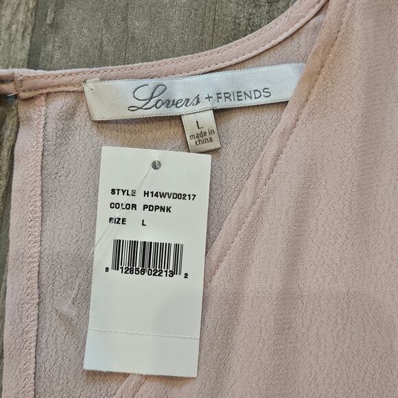 Lovers + Friends Dress Womens Size L Shimmy Pink Fit & Flare Mini Long Sleeve - Picture 13 of 16
